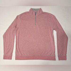 Johnnie-O Pink Knit Zip Up Sweater with High Collar